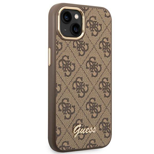 Guess 4G Vintage Gold Logo | Etui do iPhone 14 Plus - BROWN