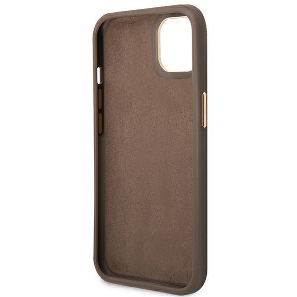 Guess 4G Vintage Gold Logo | Etui do iPhone 14 Plus - BROWN