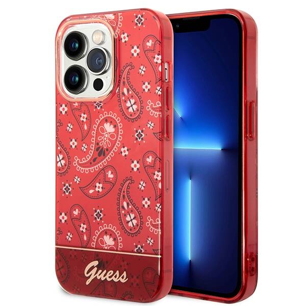 Guess Bandana Paisley | Etui do iPhone 14 Pro - RED