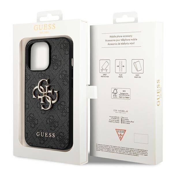 Guess Big Metal Logo | Etui do iPhone 14 Pro - GREY