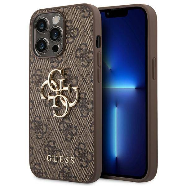 Guess Big Metal Logo | Etui do iPhone 14 Pro Max - BROWN