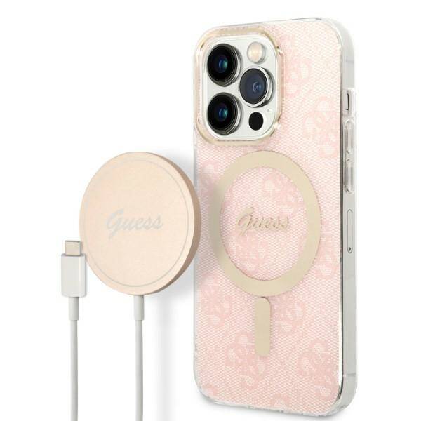 Guess Case+Charger | Etui do iPhone 14 Pro Max - PINK