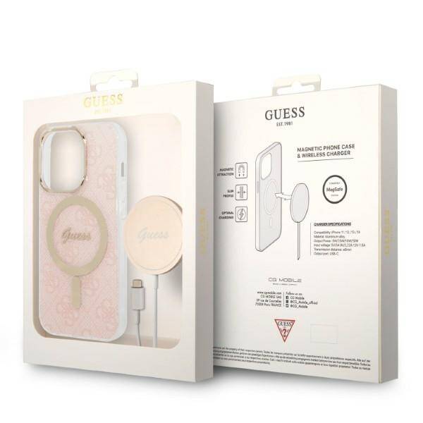 Guess Case+Charger | Etui do iPhone 14 Pro Max - PINK