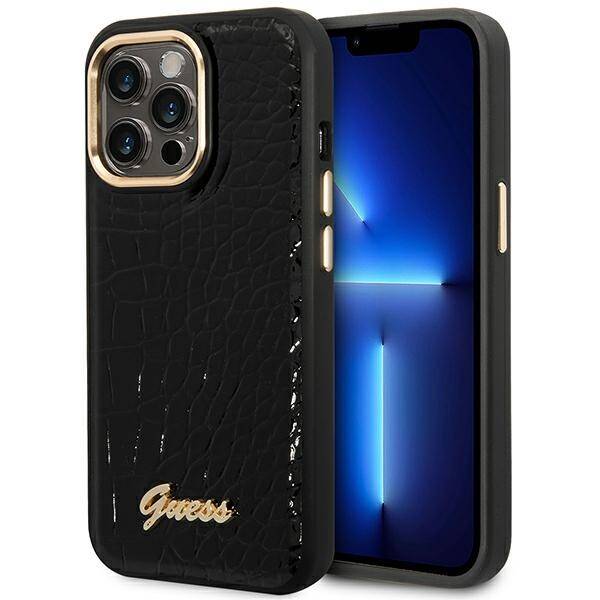 Guess Croco Collection | Etui do iPhone 14 Pro - BLACK