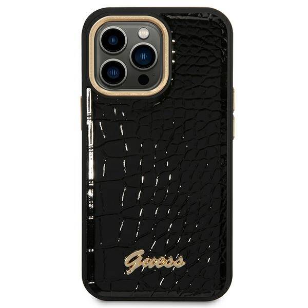 Guess Croco Collection | Etui do iPhone 14 Pro - BLACK