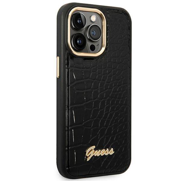 Guess Croco Collection | Etui do iPhone 14 Pro - BLACK