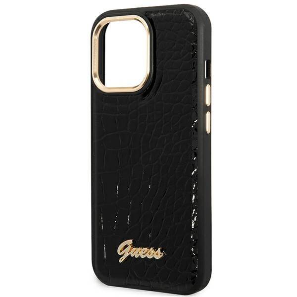 Guess Croco Collection | Etui do iPhone 14 Pro - BLACK