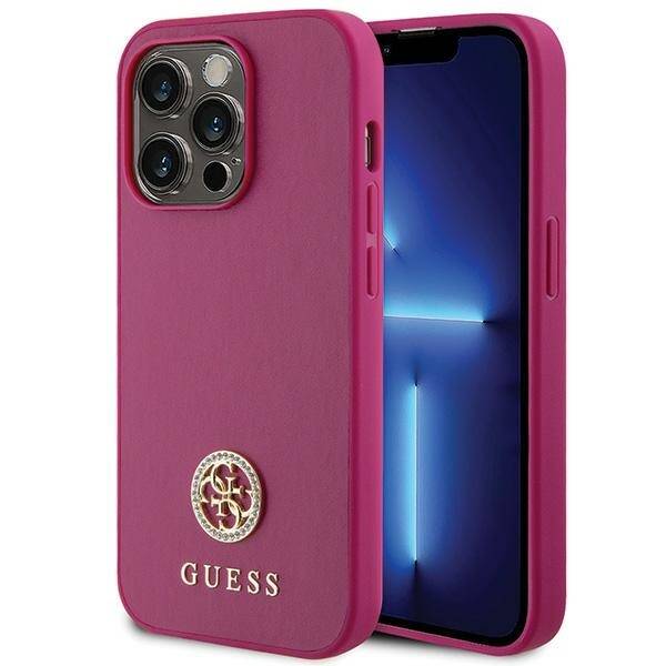 Guess ETUI 4G STRASS METAL LOGO do iPhone 15 Pro