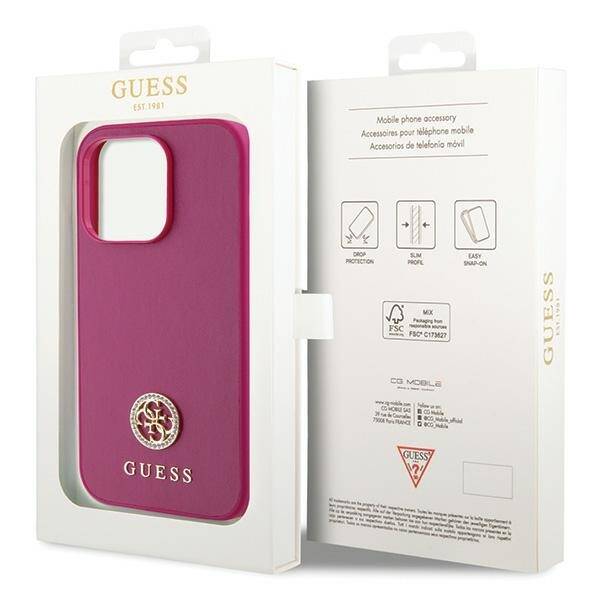 Guess ETUI 4G STRASS METAL LOGO do iPhone 15 Pro