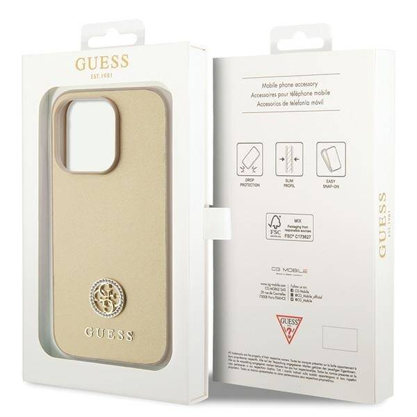 Guess ETUI 4G STRASS METAL LOGO do iPhone 15 Pro