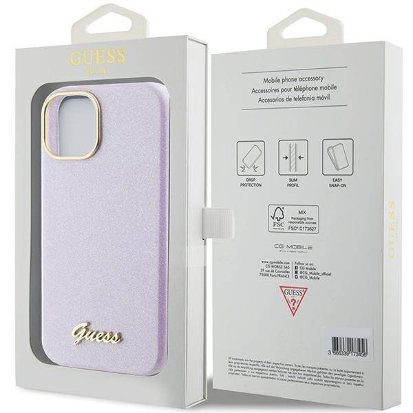 Guess ETUI GLITTER GLOSSY SCRIPT do iPhone 15 / 14 / 13