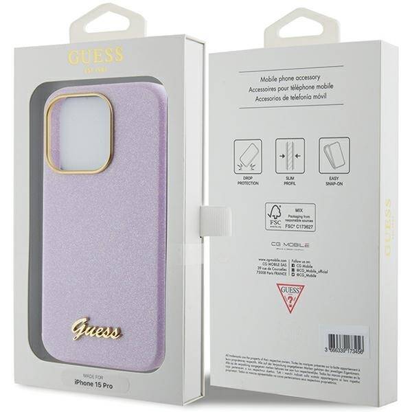 Guess ETUI GLITTER GLOSSY SCRIPT do iPhone 15 Pro Max