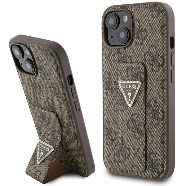 Guess ETUI GRIP STAND 4G TRIANGLE STRASS LOGO do iPhone 15 / 14 / 13