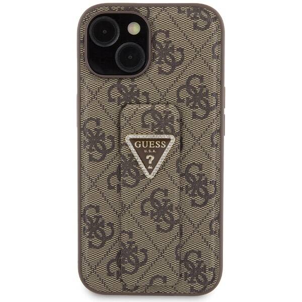 Guess ETUI GRIP STAND 4G TRIANGLE STRASS LOGO do iPhone 15 / 14 / 13