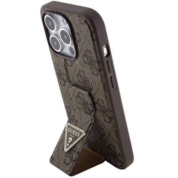 Guess ETUI GRIP STAND 4G TRIANGLE STRASS LOGO do iPhone 15 Pro