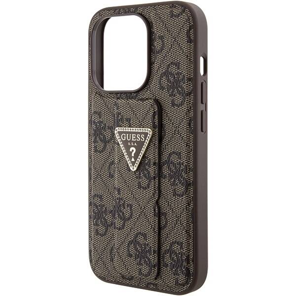 Guess ETUI GRIP STAND 4G TRIANGLE STRASS LOGO do iPhone 15 Pro