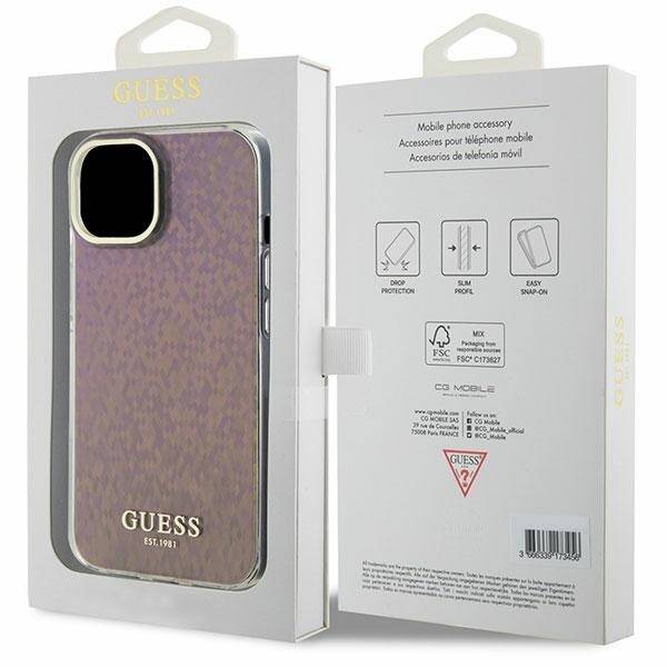 Guess ETUI IML FACETED MIRROR DISCO IRIDESCENT do iPhone 15 / 14 / 13