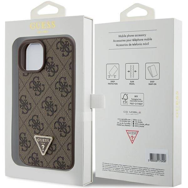 Guess ETUI LEATHER 4G TRIANGLE STRAS do iPhone 15 / 14 / 13