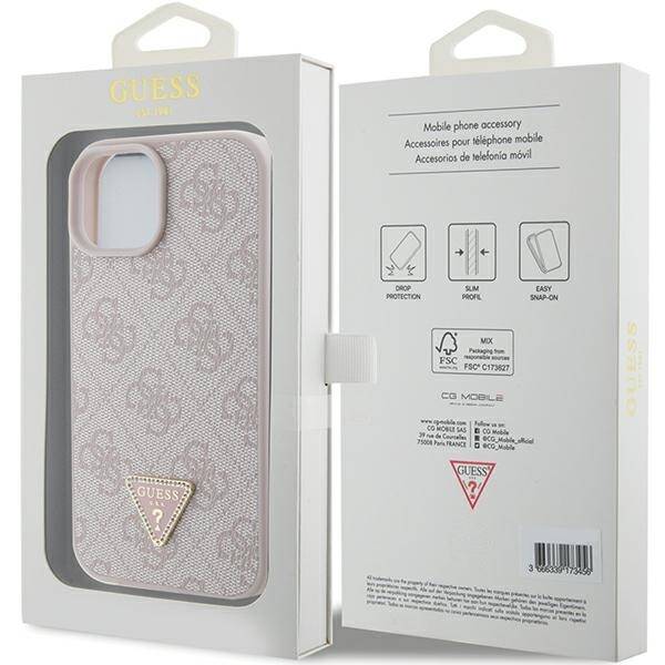 Guess ETUI LEATHER 4G TRIANGLE STRAS do iPhone 15 / 14 / 13