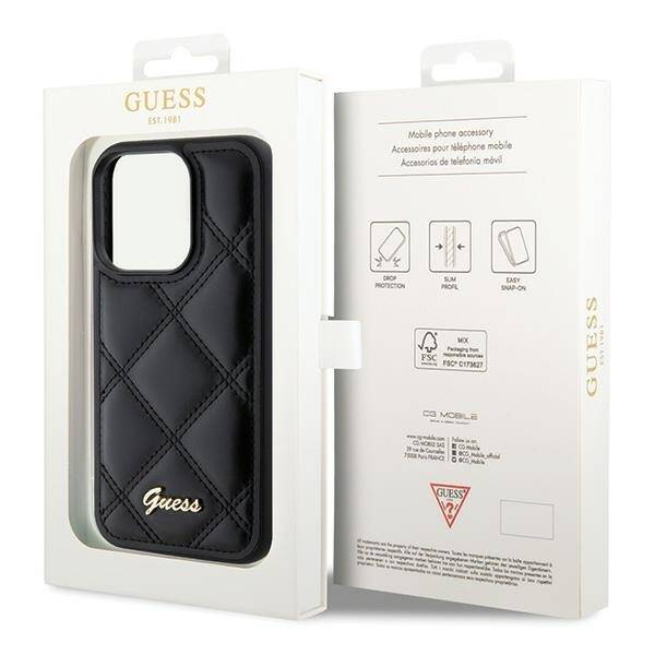 Guess ETUI QUILTED METAL LOGO do iPhone 15 Pro Max