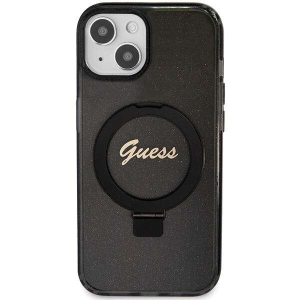 Guess ETUI RING STAND SCRIPT GLITTER MAGSAFE do iPhone 15 / 14 / 13