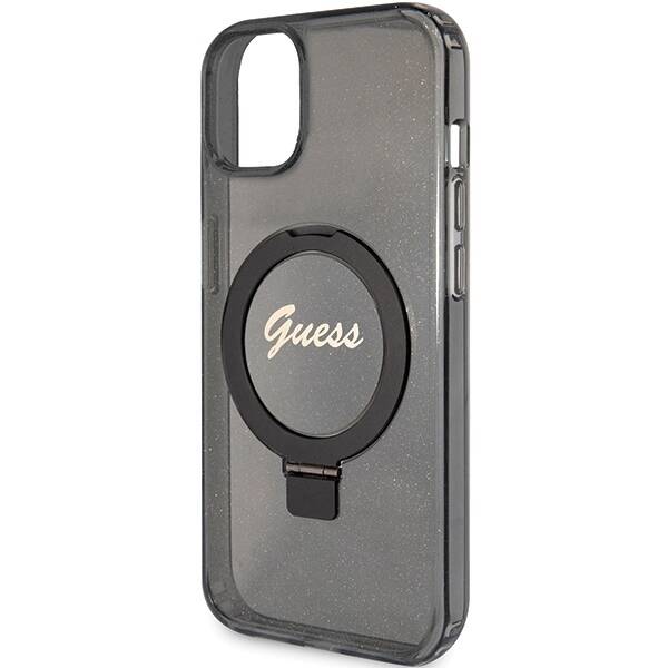 Guess ETUI RING STAND SCRIPT GLITTER MAGSAFE do iPhone 15 / 14 / 13