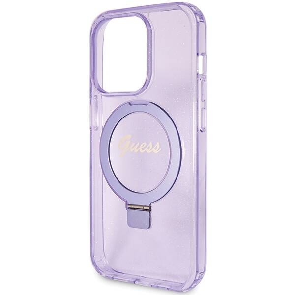 Guess ETUI RING STAND SCRIPT GLITTER MAGSAFE do iPhone 15 Pro