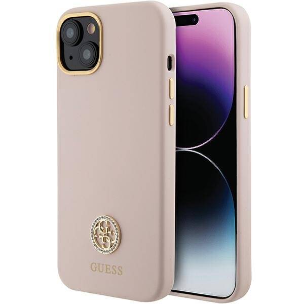 Guess ETUI SILICONE LOGO STRASS 4G do iPhone 15 Plus / 14 Plus