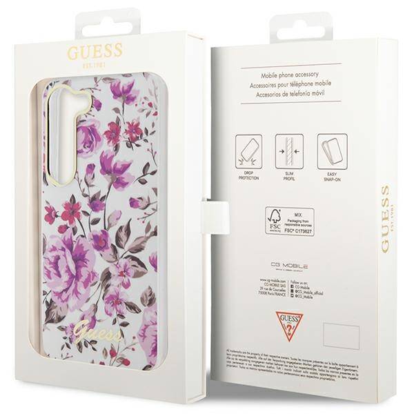 Guess Flower | Etui do Galaxy S23 Plus - WHITE