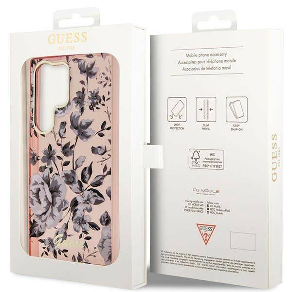 Guess Flower | Etui do Galaxy S23 Ultra - PINK