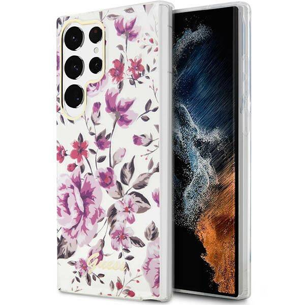 Guess Flower | Etui do Galaxy S23 Ultra - WHITE