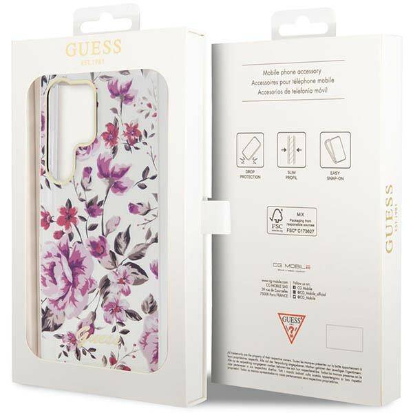 Guess Flower | Etui do Galaxy S23 Ultra - WHITE