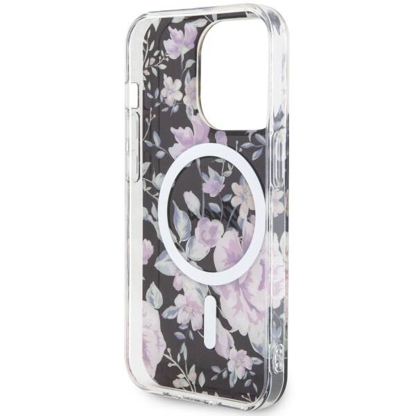 Guess Flower MagSafe | Etui do iPhone 14 Pro - BLACK