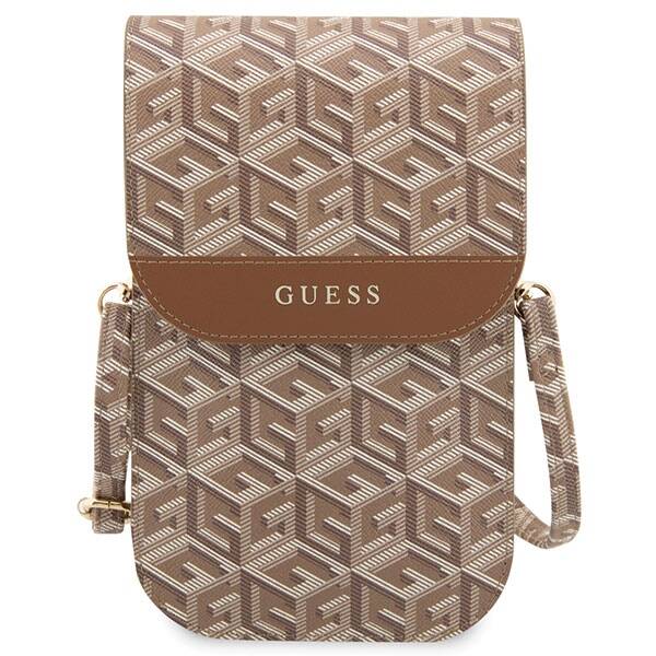 Guess GCube Stripe | Torebka na Smartfon 6.7' - BROWN