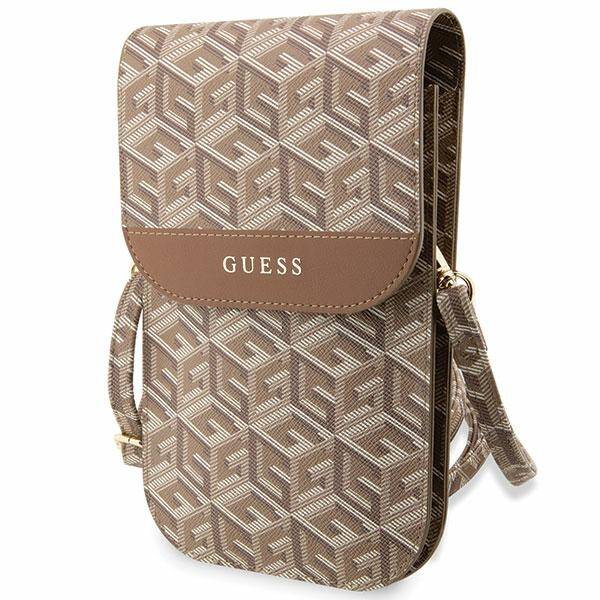 Guess GCube Stripe | Torebka na Smartfon 6.7' - BROWN