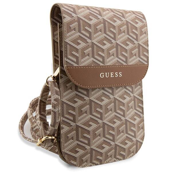 Guess GCube Stripe | Torebka na Smartfon 6.7' - BROWN