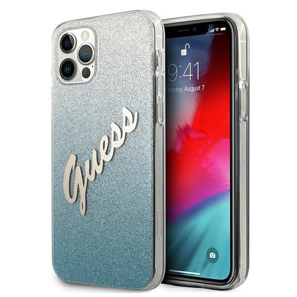 Guess Glitter Gradient | Etui do iPhone 12/12 Pro - BLUE