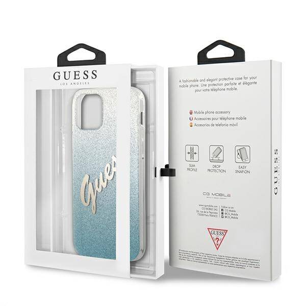 Guess Glitter Gradient | Etui do iPhone 12/12 Pro - BLUE