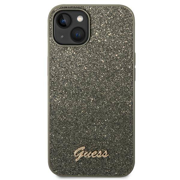 Guess Glitter Script | Etui do iPhone 14 Plus - GREEN