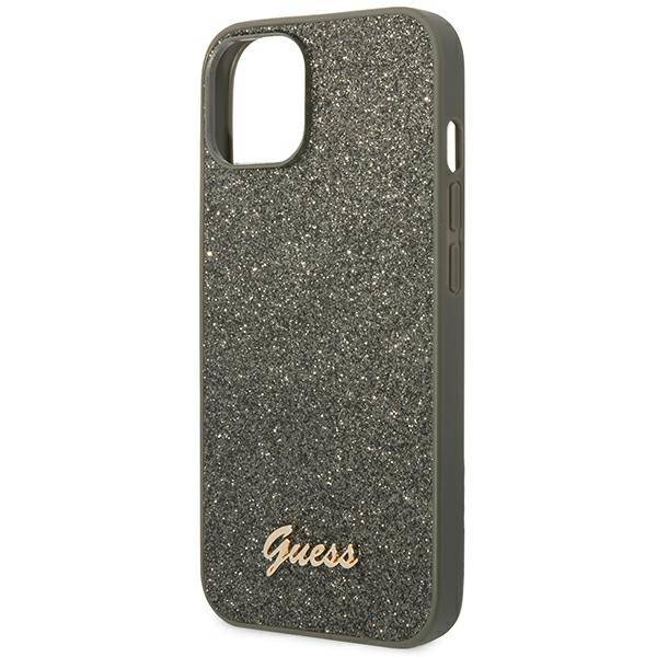 Guess Glitter Script | Etui do iPhone 14 Plus - GREEN