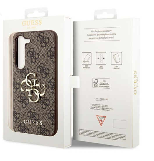 Guess HardCase 4G Big Metal Logo | Etui do Galaxy S23 FE S711 - BROWN