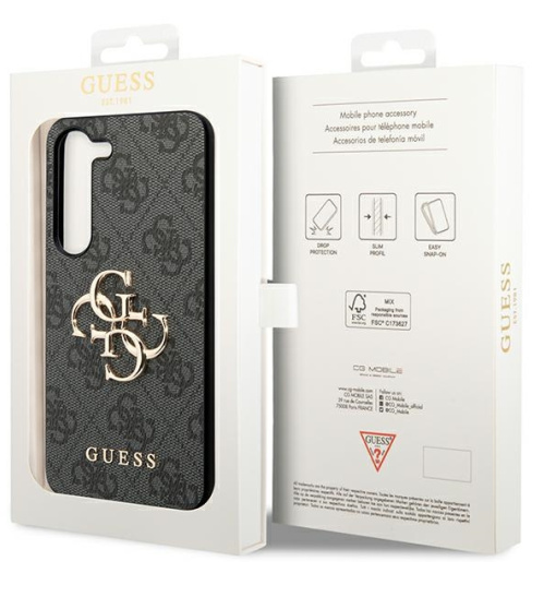 Guess HardCase 4G Big Metal Logo | Etui do Galaxy S23 FE S711 - GREY