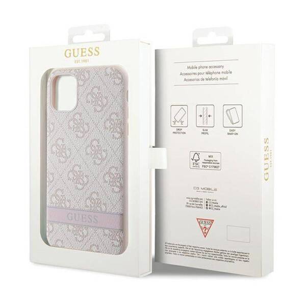 Guess HardCase 4G Stripe | Etui do iPhone 11/XR - PINK