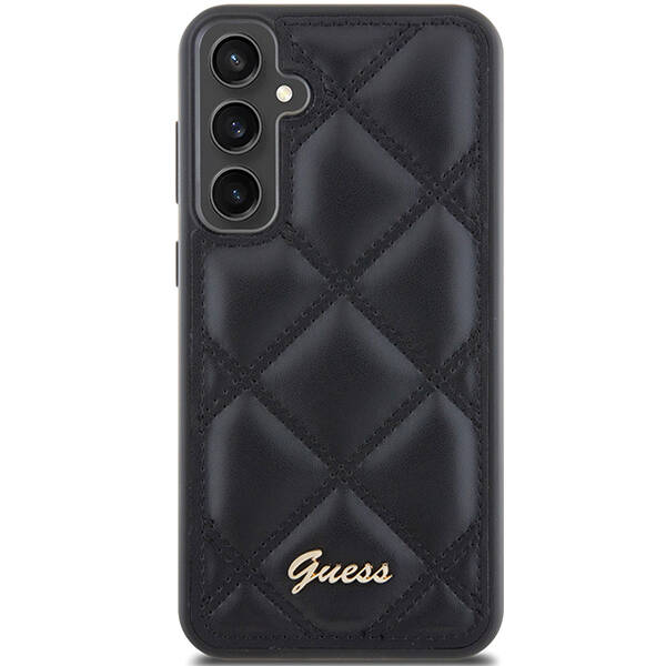 Guess HardCase Quilted Metal Logo | Etui do Galaxy S23 FE S711 - BLACK