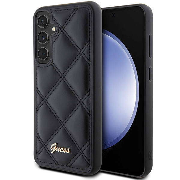 Guess HardCase Quilted Metal Logo | Etui do Galaxy S23 FE S711 - BLACK