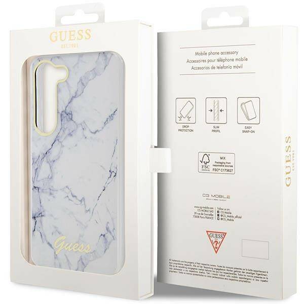 Guess Marble | Etui do Galaxy S23 Plus - WHITE