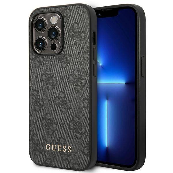 Guess Metal Gold Logo | Etui do iPhone 14 Pro - GREY