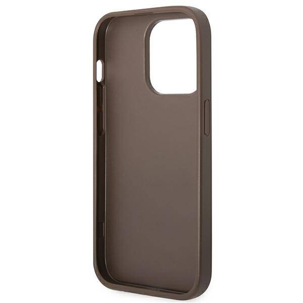 Guess Metal Gold Logo | Etui do iPhone 14 Pro Max - BROWN