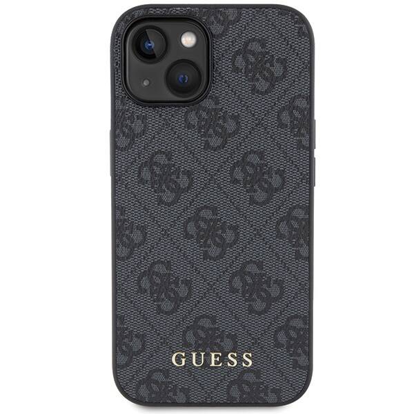 Guess Metal Gold Logo | Etui do iPhone 15 - GREY