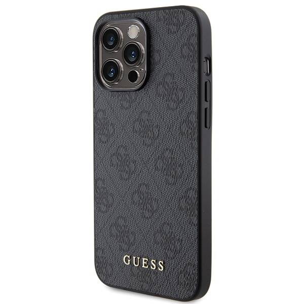 Guess Metal Gold Logo | Etui do iPhone 15 Pro Max - GREY